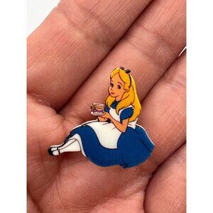 Girl With Blue Dress Pin Brooch Handmade